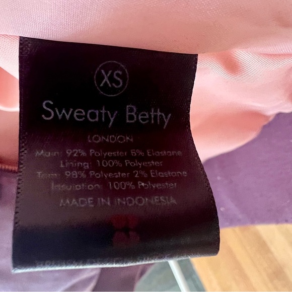 Perfect Like New Sweaty Betty Velvet Puffer Coat Amethyst Purple Rose Gold - Picture 10 of 12